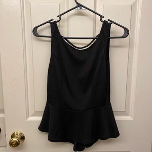 Black Crop Top Blouse